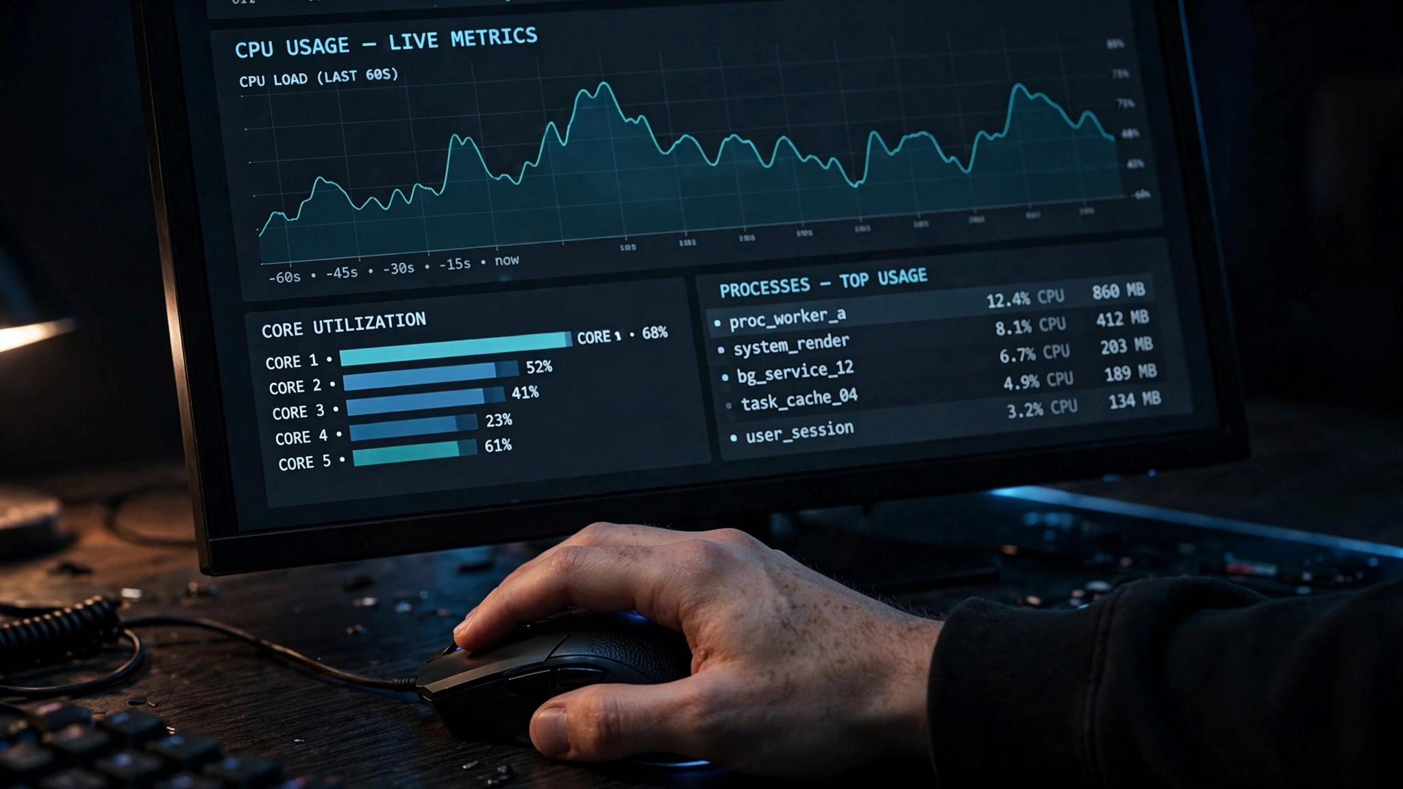 Task Manager showing high CPU usage while gaming