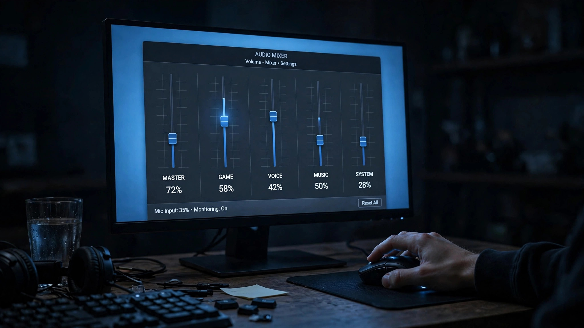 Windows volume mixer and output device settings