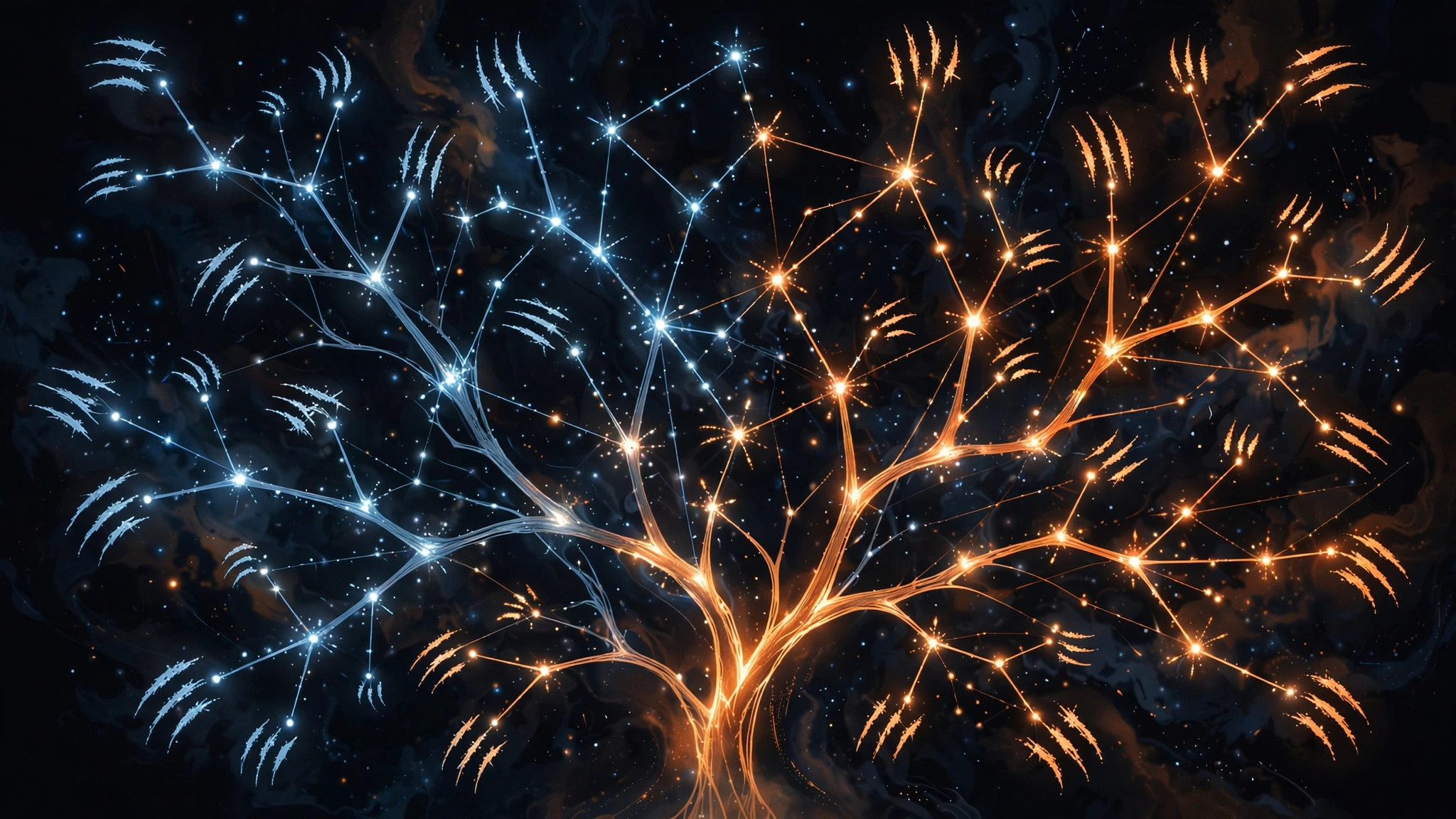 Wolverine Adaptations guide — glowing claw-shaped skill tree nodes on a dark background
